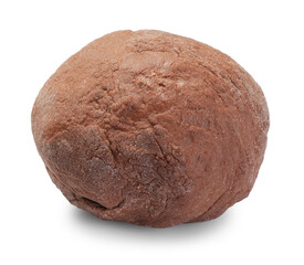 Chocolate dough isolated on white. Making cookies