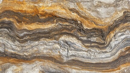Obraz premium Layers of rough, weathered bark reveal the rich textures and earthy colors of nature. The surface tells the story of years spent enduring the elements in a serene forest.