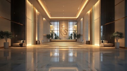 Fototapeta premium Elegant Hotel Lobby Interior Design