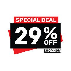 Special deal 29 off price marketing blue color design.