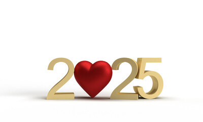 2025 2024 time calendar happy new year valentine day 14 fourteen date february month golden red...