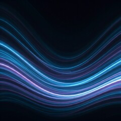 Fototapeta premium abstract blue and purple glowing light swirls and lines on black background