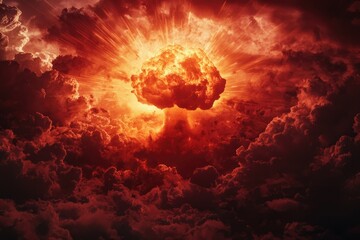 Dramatic Atomic Explosion with Mushroom Cloud