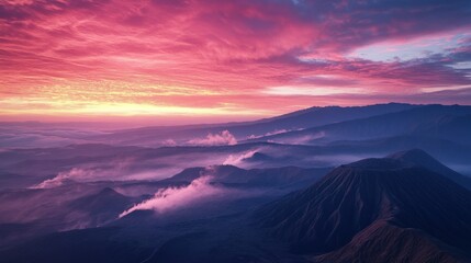 Obraz premium Volcanic Mountain Range at Dawn