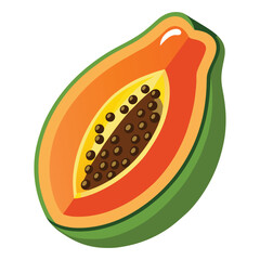 papaya on white background