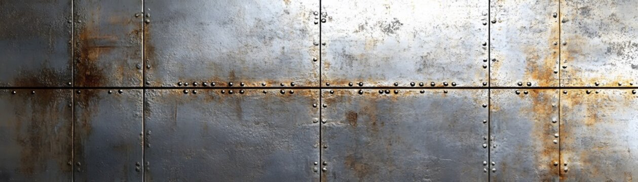 Rusted Metal Panel with Rivets