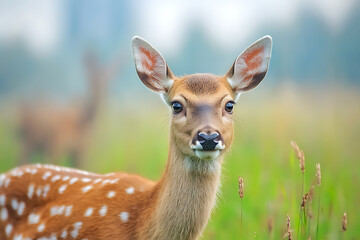 Explore the graceful deer amidst hazy park pollution