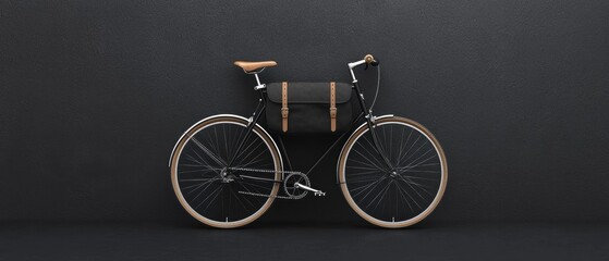 Stylish bicycle with wooden accents against a dark background, perfect for urban lifestyle and eco-friendly transport.