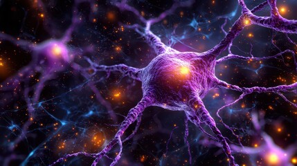 Neuron Cell 3D Illustration