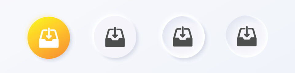 Mailbox icon. Neumorphism round style button design vector