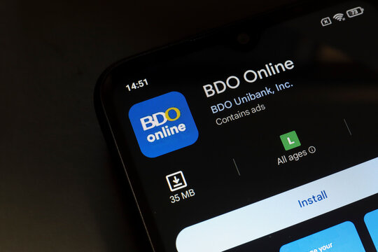 November 4, 2024, Brazil. In this photo illustration, the BDO Unibank app logo is displayed on a smartphone screen