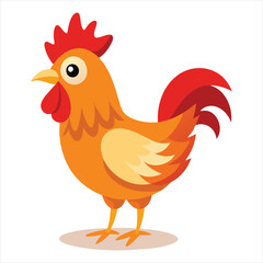 pecking chicken vector on white background
