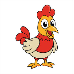 pecking chicken vector on white background