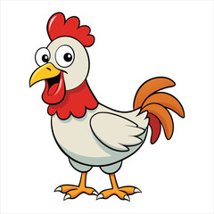 pecking chicken vector on white background