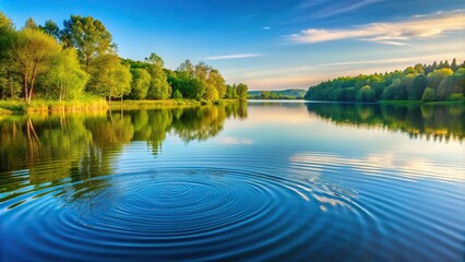 Tranquil lake with gentle ripples