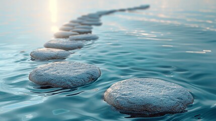 Serene Floating Zen Stones on Water for Meditation and Relaxation