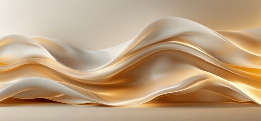 Luxurious 3D Golden Wave Abstract Background