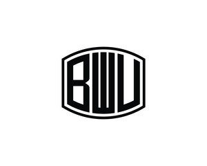 BWU logo design vector template. BWU
