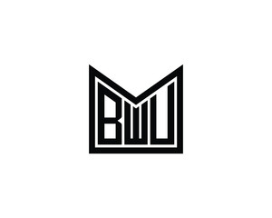 BWU logo design vector template. BWU
