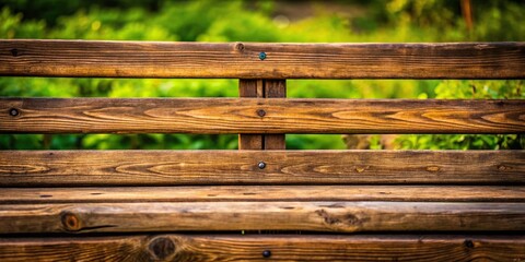 Fototapeta premium wooden bench and background made of wooden beams in macro view