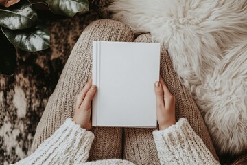 Blank mockup Paper in Hand Blurred Office Setting