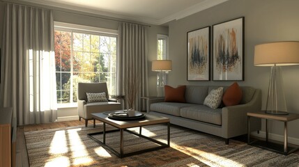 Modern Living Room with Natural Light and Contemporary Decor