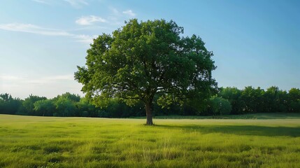 Fototapeta premium Big tree in the meadow in the countryside
