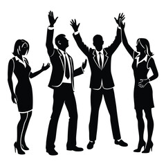 people gesture silhouette set