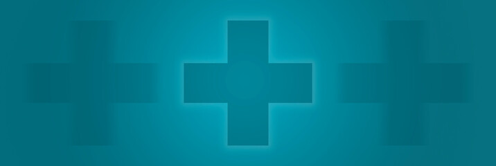 Fototapeta premium banner with the medical symbol plus on a birch background.