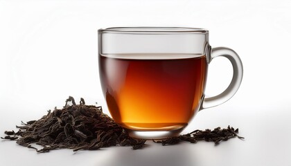 Black Tea on white background isolated. Beverage. Drink.