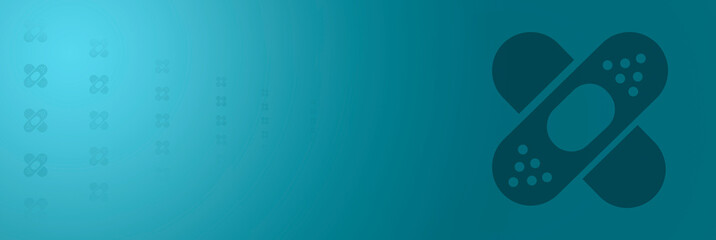 Paper cut Crossed bandage plaster icon isolated on blue background. Medical plaster, adhesive bandage, flexible fabric bandage.