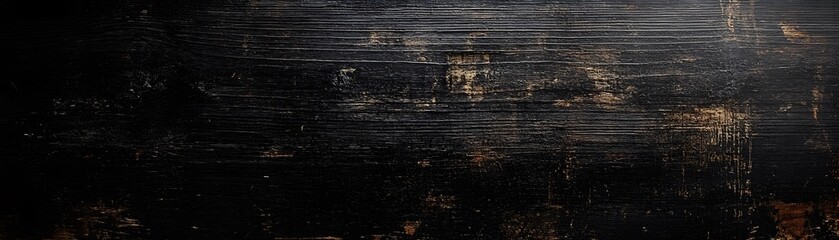 Fototapeta premium Black Wooden Surface with Subtle Golden Texture