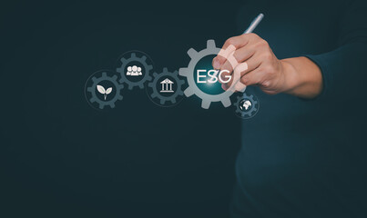 Environmental, Social, and Corporate Governance (ESG) concepts. Doing business in a sustainable, ethical, and Responsible investment To conserve nature and solve environmental and social problems