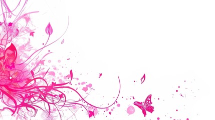 Pink hand drawn border background creates a charming and artistic look. A delightful combination of color and creativity