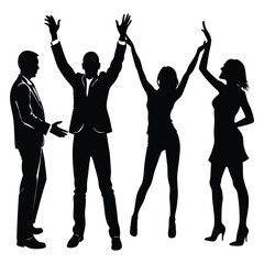 people gesture silhouette set