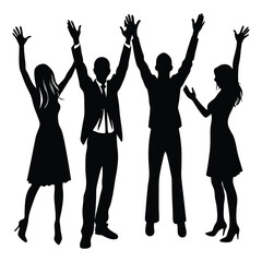 people gesture silhouette set