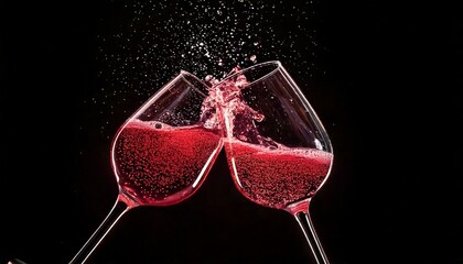 brindis con champa&ntilde;a en fondo negro