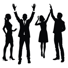 people gesture silhouette set