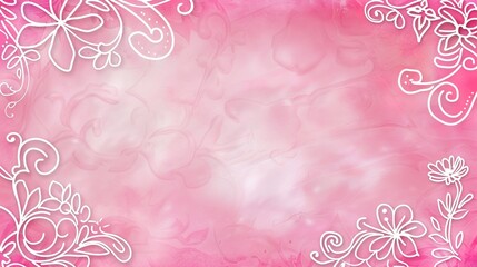 Pink hand drawn border background creates a charming and artistic look. A delightful combination of color and creativity