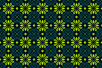 Abstract Green Batik Seamless Pattern