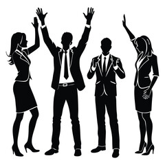 people gesture silhouette set