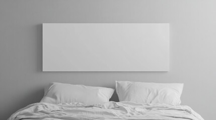 Minimalist Bedroom with Blank Wall and White Bedding