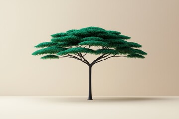 Fresh Stylized 3D Illustration of a Green Tree