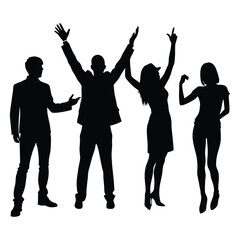 people gesture silhouette set