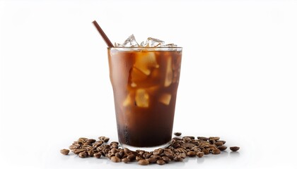 Iced Coffee on white background isolated. Beverage. Drink.