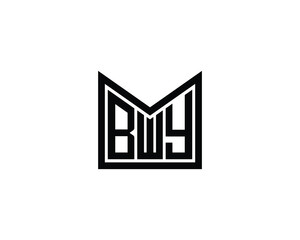 BWY logo design vector template. BWY