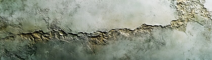 Cracked and Weathered Concrete Wall with Golden Hues