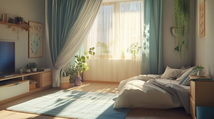 Bright and Cozy Living Room with Natural Light