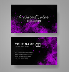 Business card with abstract watercolor background