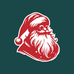 A Christmas Santa Claus and hat Vector silhouette isolated